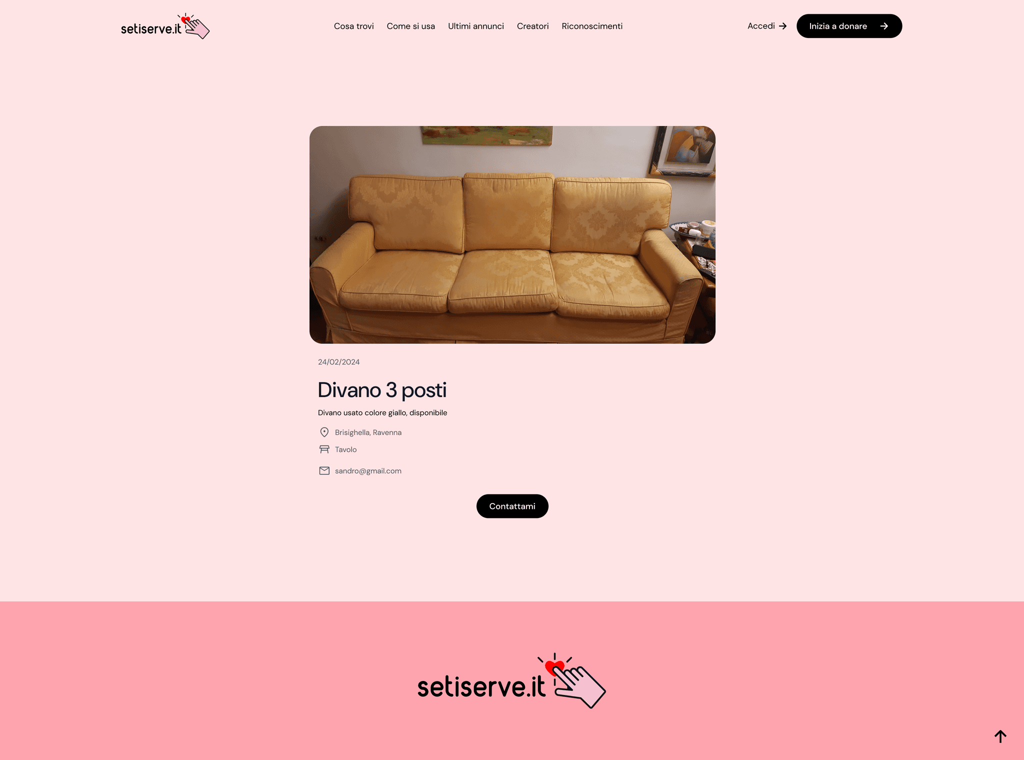 screen piattaforma setiserve.it annuncio pubblico
