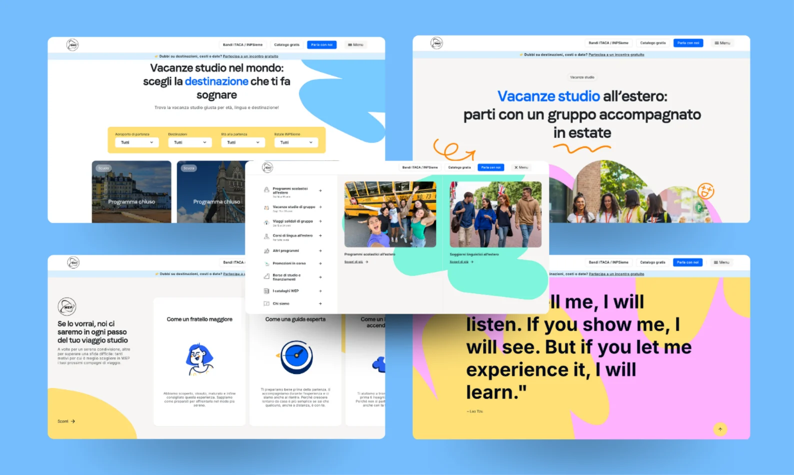 La piattaforma WEP per le vacanze studio all'estero: ricerca delle destinazioni, programmi Estate INPSieme e vacanze studio di gruppo.